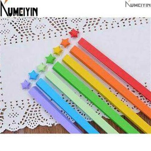 -Pure color star paper folding lucky star paper strip origa