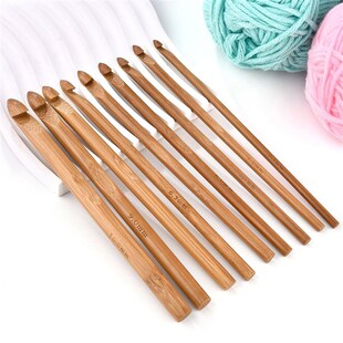 1pcs 3-10mm Bamboo Crochet Hooks Hand-Knitting Yarn Needles