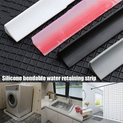 Bathroom Silicone Water Retaining Strip Shower Blocker Dam F