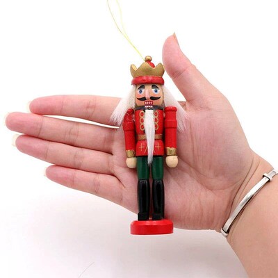 6pcs Mini Wooden Nutcracker Ornament Soldier Figure Christma