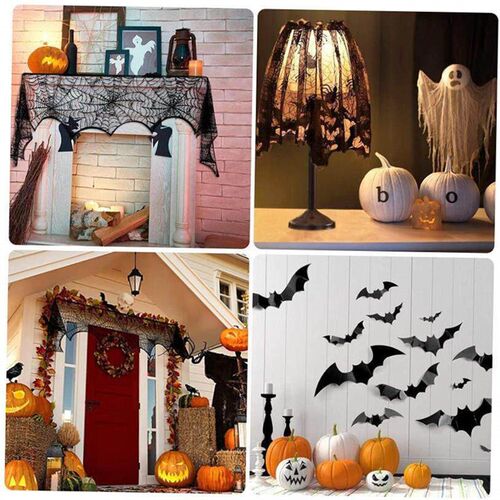 .Halloween Decoration Spider Web Tablecloth Table Flag Hallo