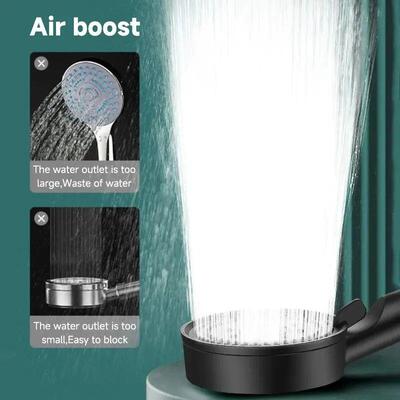 5 Modes Pressure Boost Shower Head Multifunction Adjustable