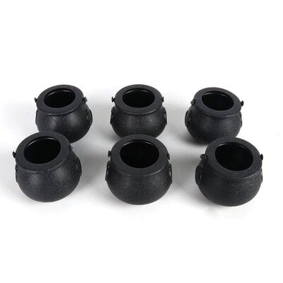 6/12pcs Mini Black Candy Kettles Witch Cauldron Pot Candy Bu