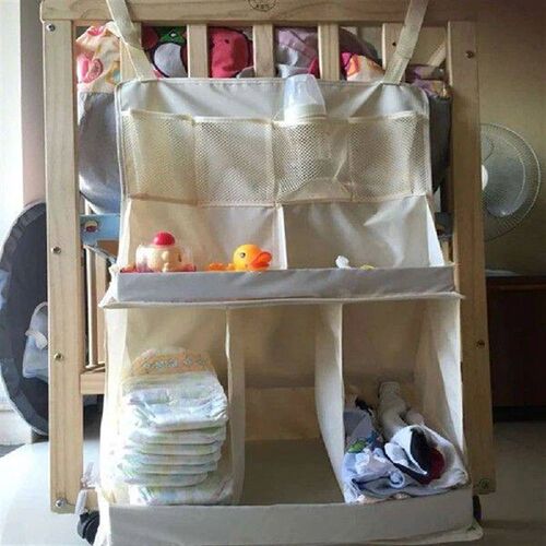 Waterproof Diapers Organizer Baby Bed Hanging Bag Portable