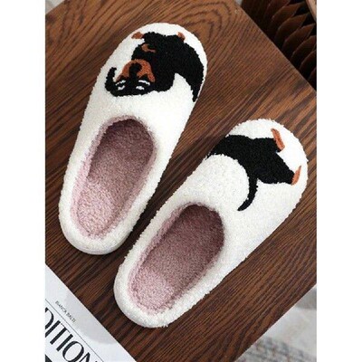 Plush Dachshund Slippers Closed Toe Slippers Comfortable