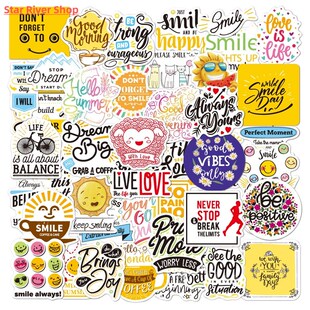 50pieces of English inspirational letter waterproof stickers
