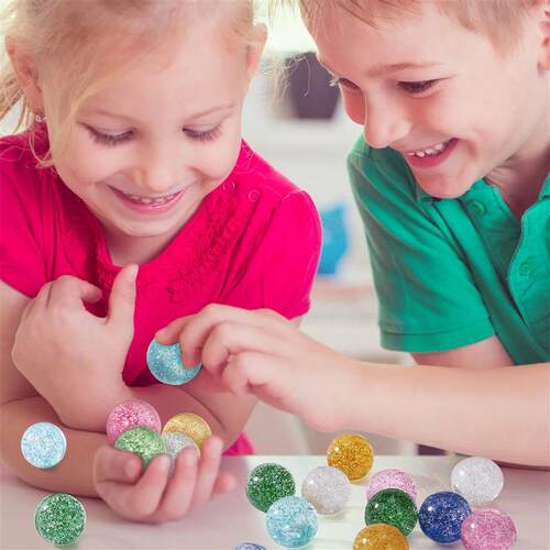 10-20pcs 32mm Glitter Bounce Balls Space Balls Toy for Kids