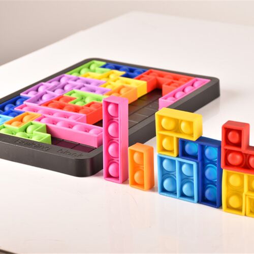 Tetris Puzzle Pop It Bubble Fidget toy blocks俄罗斯拼图积木