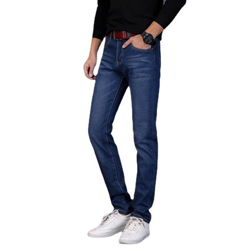 Jeans Mens Casual Long Pants Elastic Thin All-match Straigh