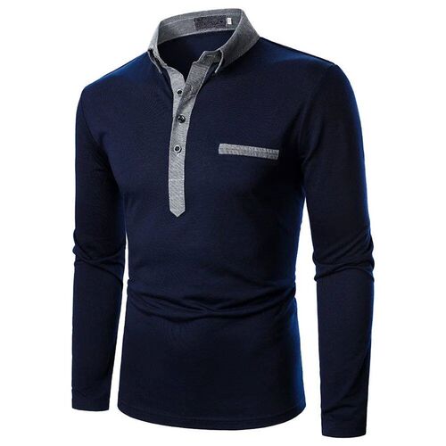 Men  Men Long Short Sleeve  Shirt Pure Color ops New Clothin