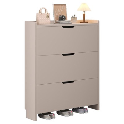 实木超薄翻斗鞋柜家用门口202新款楼道入户大容量玄关柜小窄鞋架