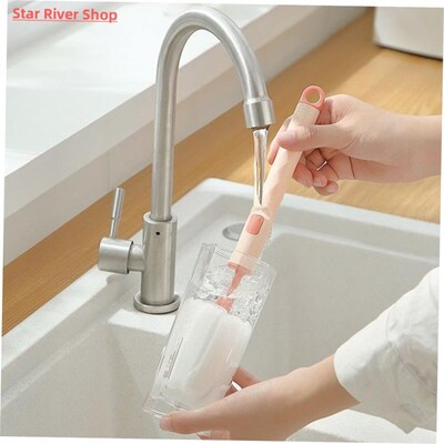 Soft Sponge Cup Brush, Long Handle Sponge Bottle Brush Drink