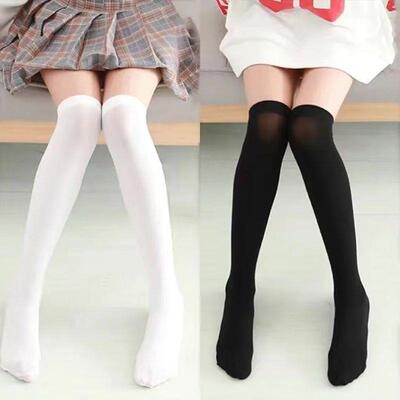 Women Over Knee Socks Thigh High Sock Girl Black White Knee