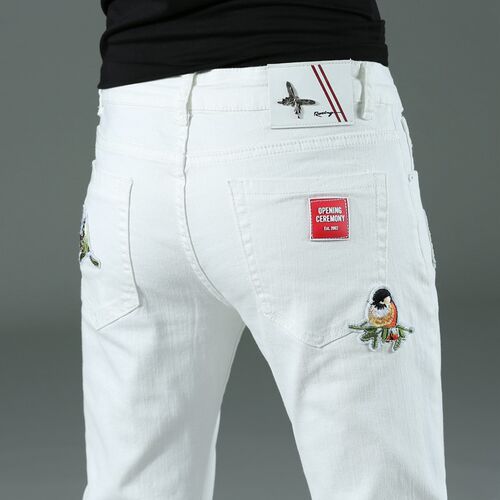 7 Styles 2023 New Mens White Slim Jeans Advanced Sretch Ski