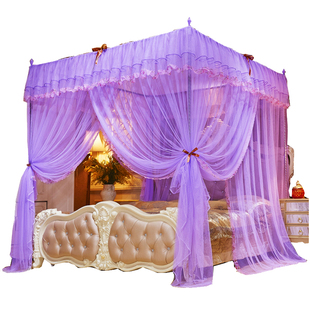 2021年新款 蚊帐三开门1.5m1.8米加密落地宫廷公主风纹帐人家用