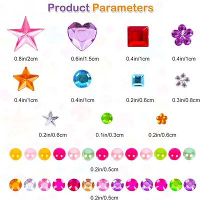880pcs Gem bead Stickers Rhinestones for Crafts Self Adhesiv