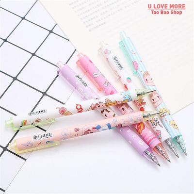 6Pcs 0.5mm Black Ink Gel Pen Smooth Ink Writing Durable Sign