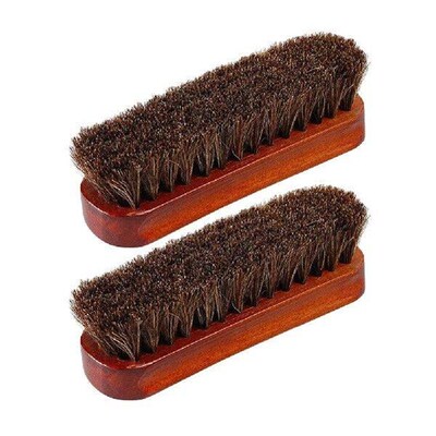 2 Pcs Clean Horse Hair Brush for Shoes Suede Cleaner Kit
