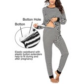 Maternity New Pajamas Striped Sleepwear 2023 Nursing Womens