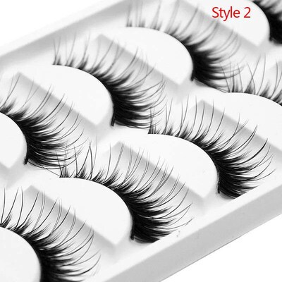 Kimcci 5Pairs False Natural 3D Mink Eyelash Makeup Eyelashes
