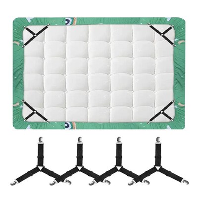 Adjustable Elastic Bed Sheet Holder, 12 Clips, Fixed Holder,