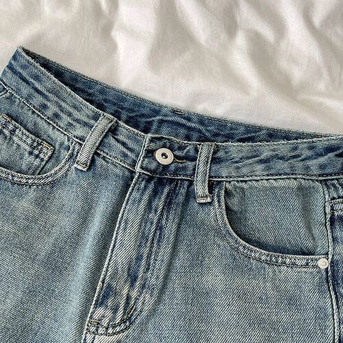 Retro Denim Shorts Women Summer High Waist Loose Wide Leg St
