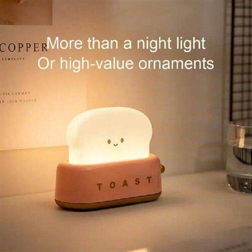 Cartoon LED Night Light Cute Home Decor Kawaii Bread Table