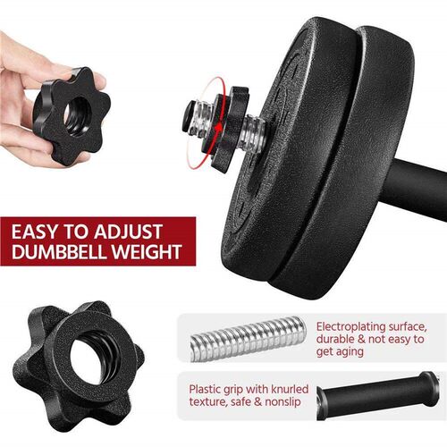 Easyfashion 20 kg Dumbbell Set Adjustable Free Weight Set, B