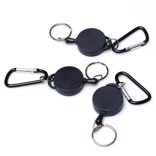 Retractable Keychain Badge Reel Holder Clips Easy-To-Pull Bu