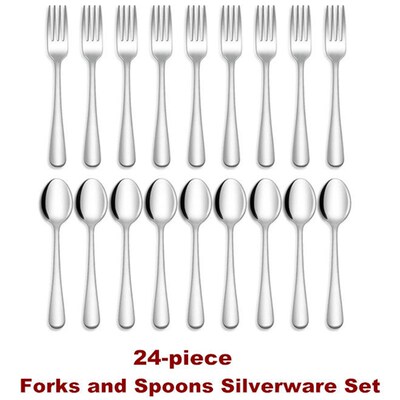 Forks and Spoons Silverware Set Flatware Cutlery Kitchen