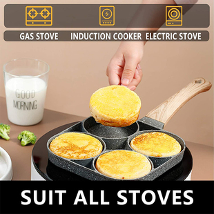 Egg Frying Pan Nonstick Pancake Pans 4-Cups Cookware Pancake