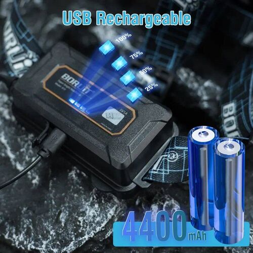 BORUiT B10 XM-L2 LED Powerful Headlamp 3800LM 3-Mode Headlig