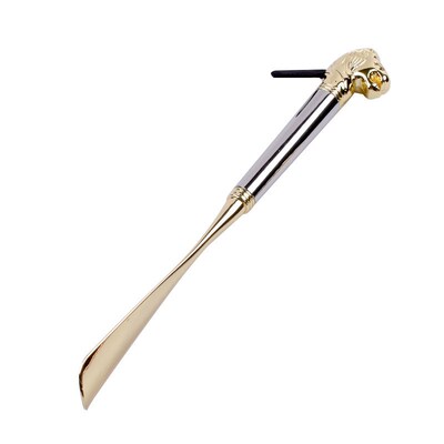 Premium Metal Lion Head Shoehorn Short Handle Shoe Helper fo
