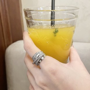 Fashion Multilayer Irregular Zirconia Open Rings For Women S