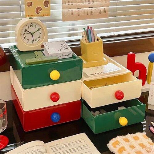Desktop Storage Drawer Stackable Pull Out Storage Boxes