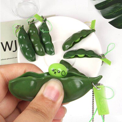 Fdget Toys Squshy Decompresson Antsress Toys Squeeze Pea