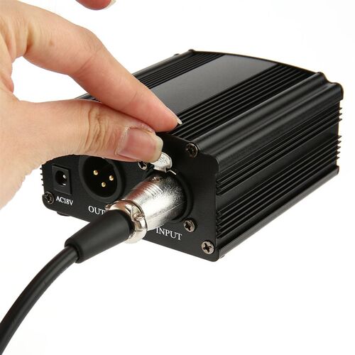 48V DC Phantom Power Supply with Audio Line For Condenser