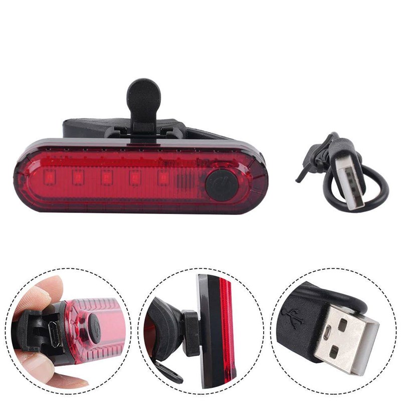 LED Bicycle Tail Light USB Rechargeable Waterproof Dustproof图片