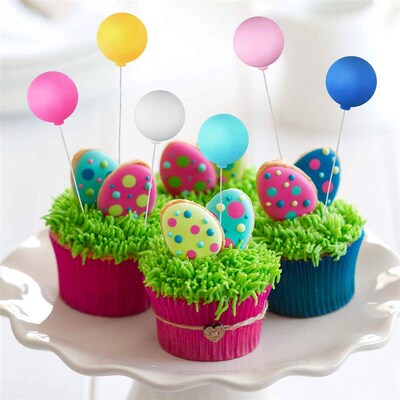 30Pcs Balloon Cake Topper Mini Colorful Balloon Cake Picks R