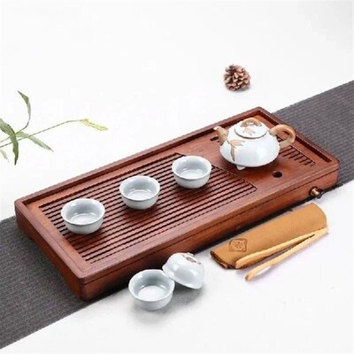 Chinese Solid Wooden Tea Tray Teaware Kung Fu Tea Set