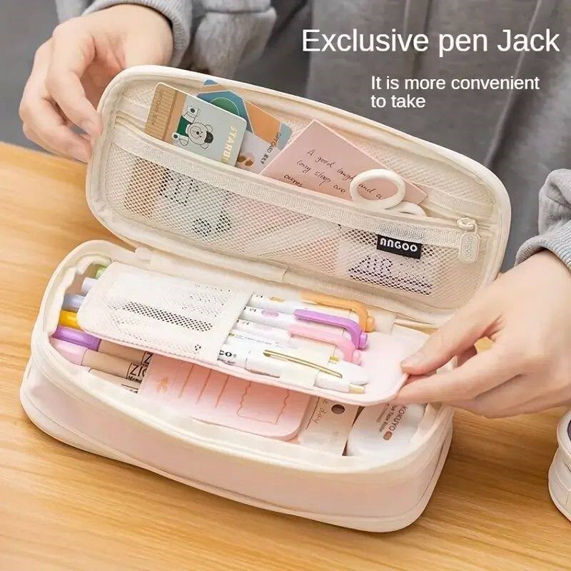 Retractable Pencil Case purple Large Capacity Pencil Box pin图片