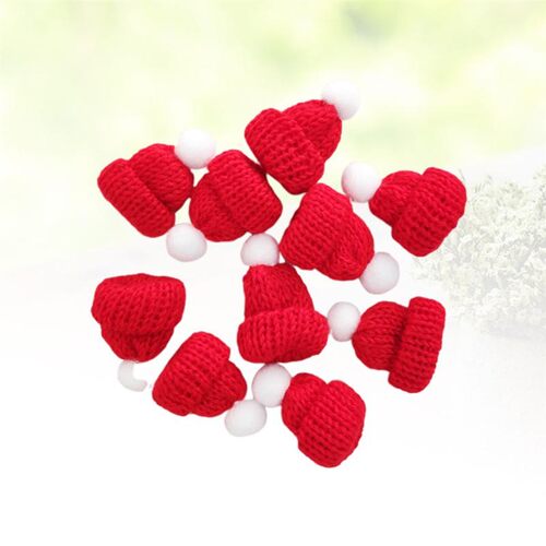 10PCS Knitted Small Christmas Hat Santa Claus Cap Cute