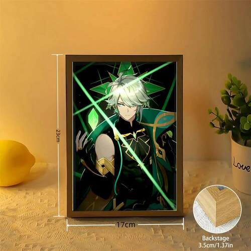 Genshin Impact Light Painting Picture Frame For Bedside Led