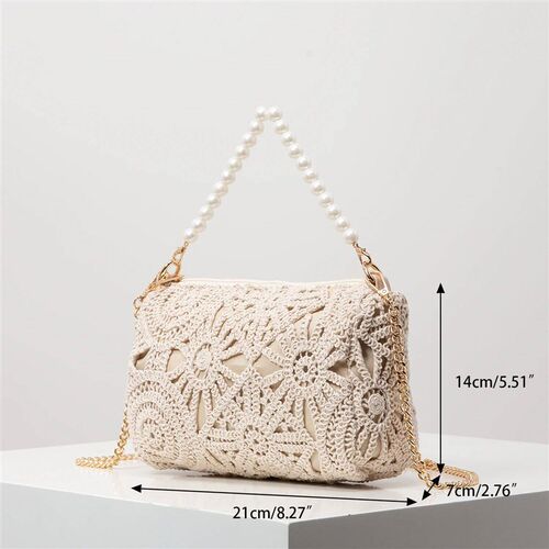 Boho Beach Bags for Women,Pearl Bag,Wicker Bag,Premium St
