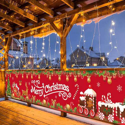 Christmas Outdoor Banner Flag Merry Christmas Decoration for