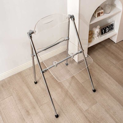 Transparent Middle Ancient Folding Chair Nordic Light Luxury
