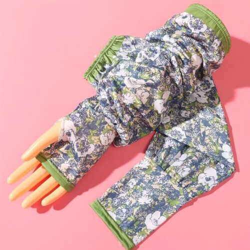 Fashion Flower Womens Peach Sunscreen Ice Silk Sleeve ver L
