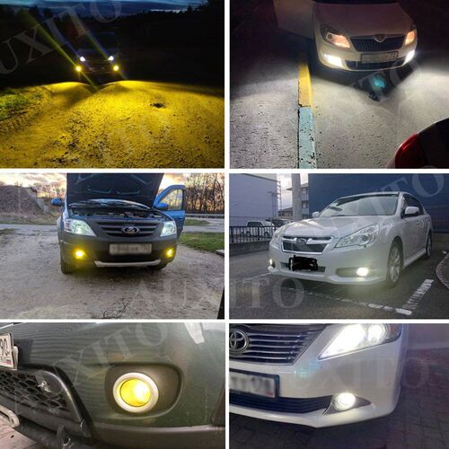 2Pcs 2000Lm CANBUS H8 LED Yellow White HB4 H10 H11 Led Fog L