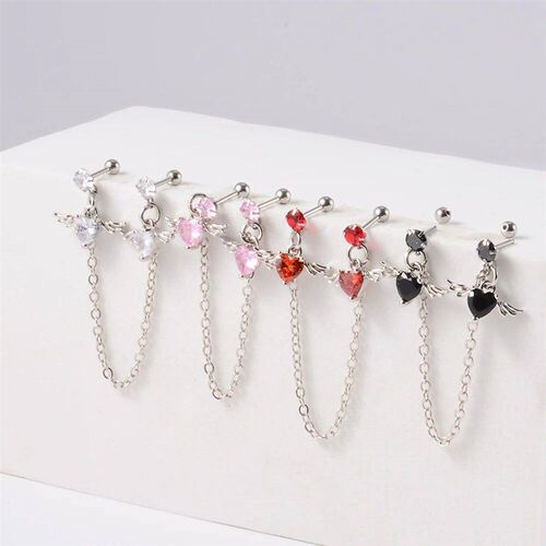 1PC Surgical Steel CZ Gem Ear Tragus Cartilage Piercing Zirc
