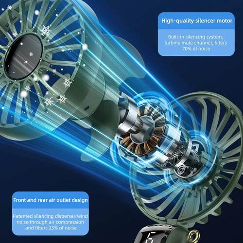 2PCS Handheld Fan 6 Speed USB Rechargeable Portable Foldable